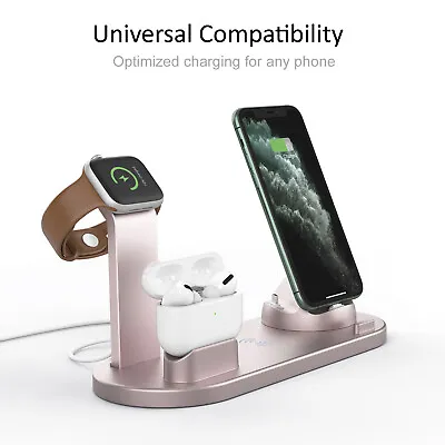 $29.98 • Buy 3 In 1 Wireless Charger Dock Charging Station For Apple Watch IPhone 12 11 XS 8+