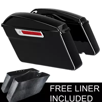 Vivid Hard Saddle Bags Trunk W/ Latch Keys Fit For Harley Touring 2014-2023 2019 • $169.50