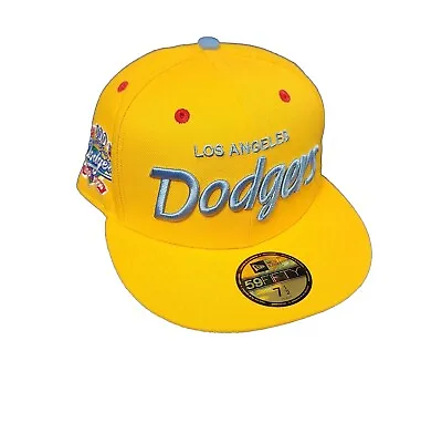 LA Dodgers Fitted Hat Cap 7 1/8 MLB Club Exclusive Side Patch Rare Friday Script • $70