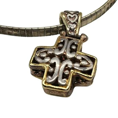 Silver & Gold Cross Marked MJ 20  Silver Chain Christion Religious • $26.69