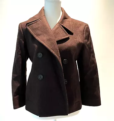 Miu Miu Vintage Womens Brown Wool Pea Coat Size 42 • $81