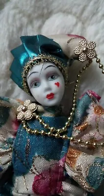 Jester Mardi Gras Karma Doll Collectible Porcelain Show-Stoppers 9” • $25