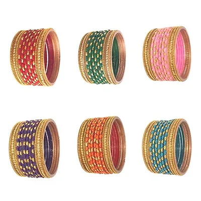 2-10 Size Indian Traditional Designed Glass Bangles 12 Pcs Set For Women • $12