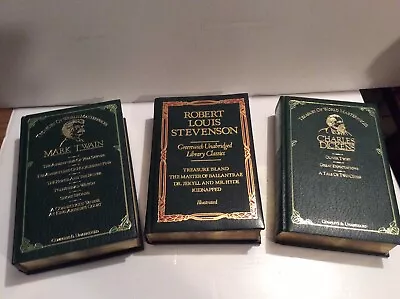 SET Of (3) NOVELS By  MARK TWAIN ROBERT LOUIS STEVENSON & CHARLES DICKENS  • $45