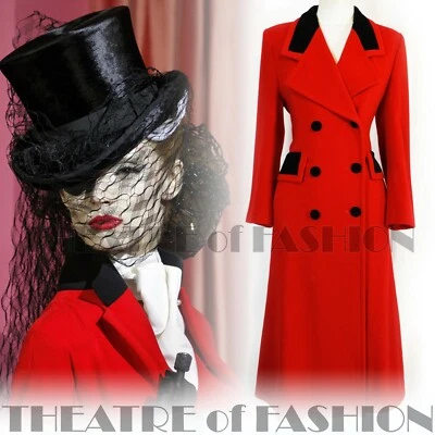£575 • Buy COAT VINTAGE RIDING JACKET MANSFIELD RED VICTORIAN MISTRESS VAMP 40s 30s 50s 