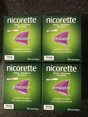 £130 • Buy 4 Boxes Nicorette Inhalator - 15mg - 36 Cartridges  Per Box
