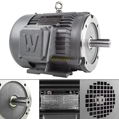 5 HP 3 Phase Electric Motor C-Face 1800 RPM 184TC TEFC 230/460 Volt Severe Duty • $569.95