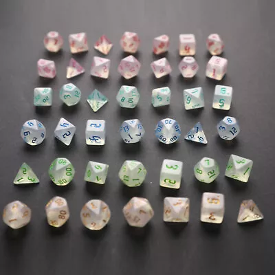 Iridescent Glitter Polyhedral Dice Set D4 D6 D8 D10 D% D12 D20 For Board Game-KF • $9.97