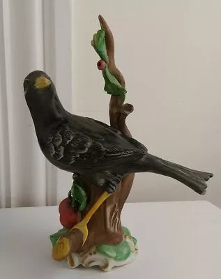 Capodimonte Figurine Black Bird Illegible Signature Italian 18cm Tall • £15.11