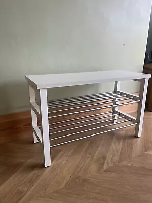 Shoe Rack White Wood IKEA • £0.99