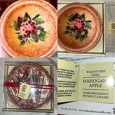 Habersham Candle Company Wax Pottery Vessel Mahogany Apple Home Fragrance 6.75” • $22