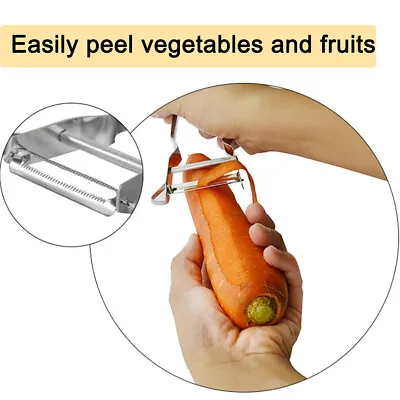 Mango Sharp Vegetable Peeler Pear Serrated Blade Manual Cutter Stainless Steel • £5.52