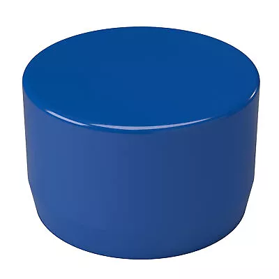 1-1/4  External Flat PVC Cap Blue (10-PK) FORMUFIT Furniture Grade Made In USA • $17.99