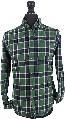 Next Men's Long Sleeve Green & Blue Check Cotton Plaid Shirt Small • £1.99