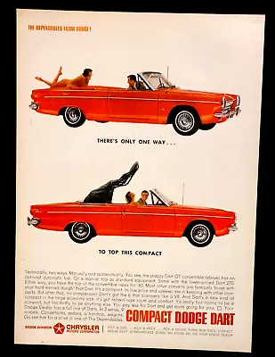 Dodge Dart Convertible Original 1963 Vintage Print Ad • $7.15
