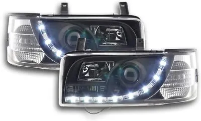Black Vw T4 Headlights Headlamps With Drl Daytime Driving Lights 1990-4/2003 • $497.28
