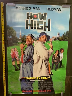 VINTAGE MOVIE POSTER  How High  Home Video Promo Method Man 2001 Red Man S/S • $23.94