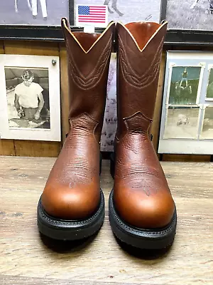 New Justin 10d 4872 Steel Safety Toe Rubber Sole Mens Cowboy Work Boots • $200