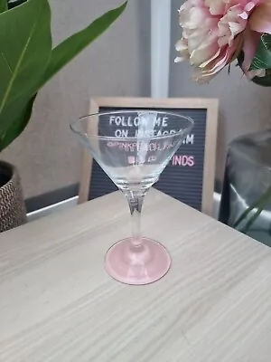 Pretty Pastel Pink Footed Martini Cosmo Cocktail Special Party Glass - 5.5  • £10