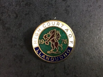 £7 • Buy Vintage Ancient Order Of Foresters A.O.F. Llandudno 1978 High Court Pin Badge