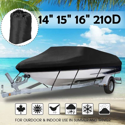 £27.99 • Buy 14-16ft Heavy Duty Boat Cover Marine V-Hull Speedboat Waterproof Dust Protector