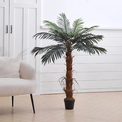 Realistic Artificial Palm Tree With Pot Fake Garden Outdoor Plant Decor 120cm UK • £42.95