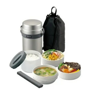 Zojirushi Stainless Bento Lunch Box Food Container Keep Hot Cold 1.4L SL-JAF14 • £86.79