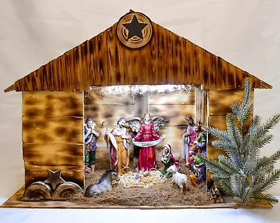 Nativity Set With Figures Traditional Christmas Nativity Set Home Decor And... • £199.99