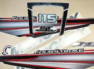 For MERCURY 115 Four Stroke SILVER Vinyl Decal Set From BOAT-MOTO / Sticker Kit • $68