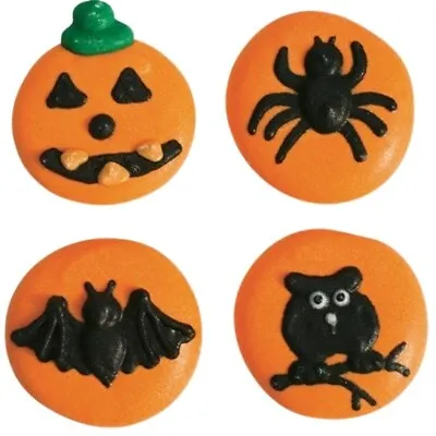 Halloween Button Sugar Pipings Edible Cake Decorations X 12 • £1.99