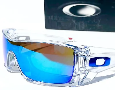 NEW Oakley BATWOLF Shiny Clear POLARIZED Spectra Blue Mirror Lens Sunglass 9101 • $148.87