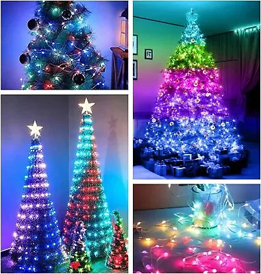 Christmas Tree LED String Lights APP Control Music Rhythm Xmas Decoration USB • £8.59