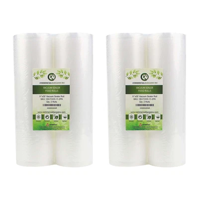 $37.90 • Buy 4 Rolls 11 X50' Vacuum Sealer Bags Food Saver Sealing Machine Storage Bags