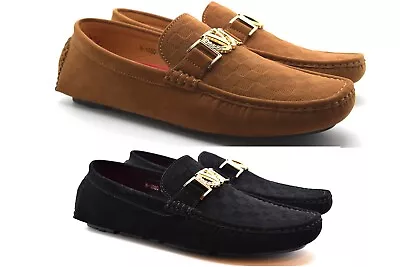 New Mens Slip On Loafer Designer Buckle Driving Casual Dress Shoes Uk Size 6-12 • £18.99