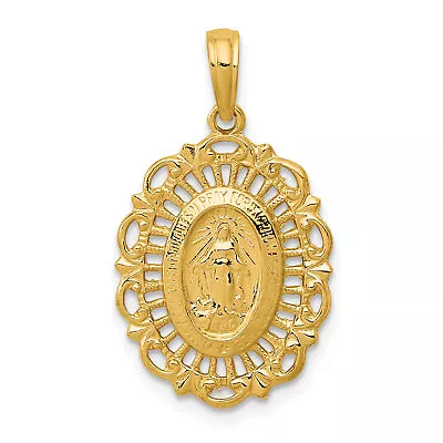 14k Oval Miraculous Medal Pendant D3705 • $227.05