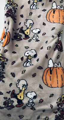 Peanuts~Snoopy& Charlie B.~Fall Fun~50”X70”~Soft Plush~Throw~NEW~FREE SHIPPING • $54.95