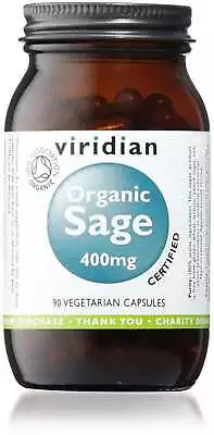 Organic Sage Viridian 400mg 90 Capsules Vegan Kosher • £24.99