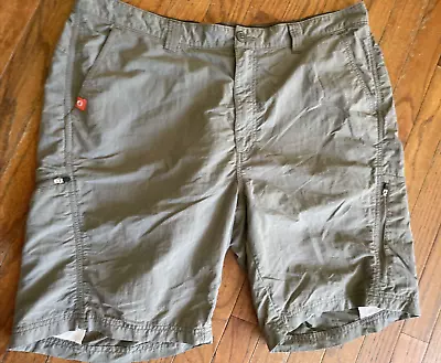 The American Outdoorsman Shorts Mens XL Taupe Nylon Cargo Hiking Fishing Bottoms • $15.75