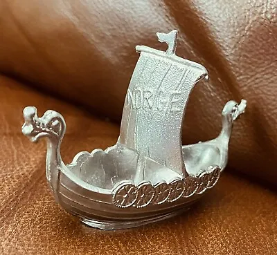 Vintage NORGE  Norwegian Viking Tall Ship Sail Boat Metal SMV SEALIFT 4” NEW • $24.99