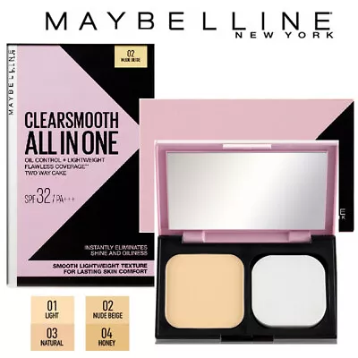 [MAYBELLINE] Clear And Smooth All In One Shine Free Cake Face Powder SPF32 PA+++ • $16.19