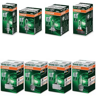 Osram Ultra Life H1 H4 H7 H11 D1S D2S D3S D4S Xenon All Types Free Choice 1pcs • $6.92