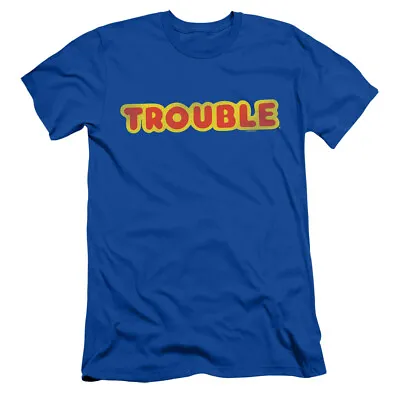 Trouble Slim Fit T-Shirt Vintage Logo Royal Tee • $23.39