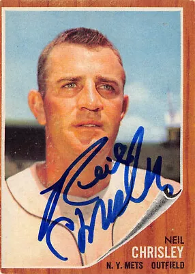 Neil Chrisley Autographed Baseball Card (New York Mets) 1962 Topps #308 • $35