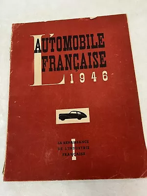 L’Automobile Francaise Color Car Catalog 1946 Vintage 9 1/2” X 12” French • $50