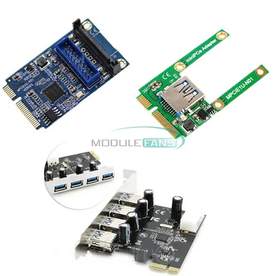 4 Port PCI-E Mini Card Slot Express Expansion To USB 2.0/3.0 Adapter Riser Card • $2.46