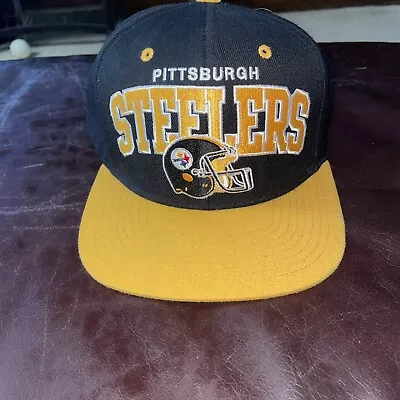 Mitchell & Ness Pittsburgh Steelers Black Snapback Hat Vintage Collection EX CDN • $18