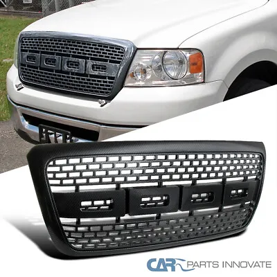 Fit 04-08 Ford F150 06- 08 Lincoln Mark LT Raptor Black Grille Carbon Fiber Look • $86.35