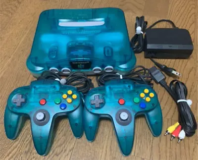 Nintendo 64 Console Clear Blue Color And 2Controller Japan Tested • $252.29