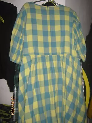 Lazy Oaf Honey Check Puff Sleeve Dress Size UK 14 Used Lightly • £29.99