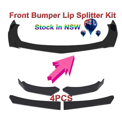 Universal Black AUTO Front Bumper Splitter Lip Body Spoiler Protect Kit AU • $50.68